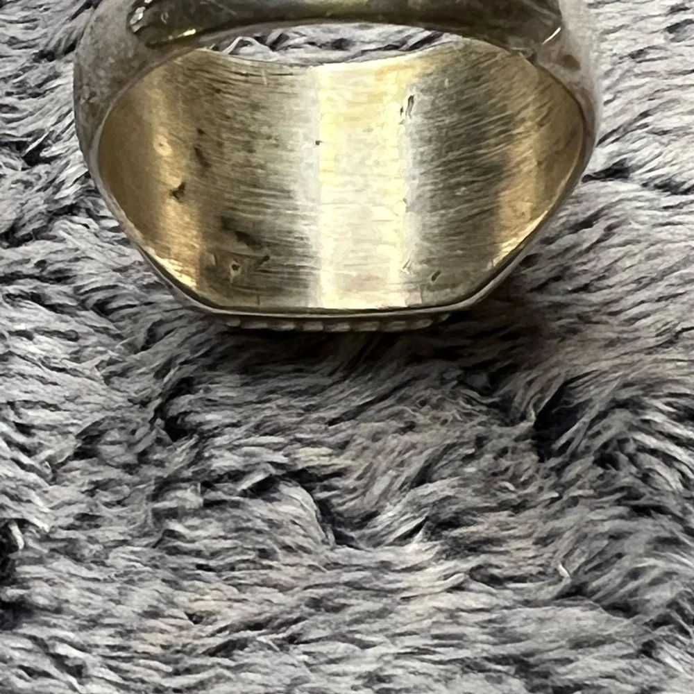 Sterling Silver Bezel set Square Turquoise Men’s Ring Size 10
